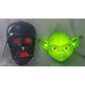 Star Wars Yoda & Darth Vader Head 3D LED Light FX‎ Decor - Working!